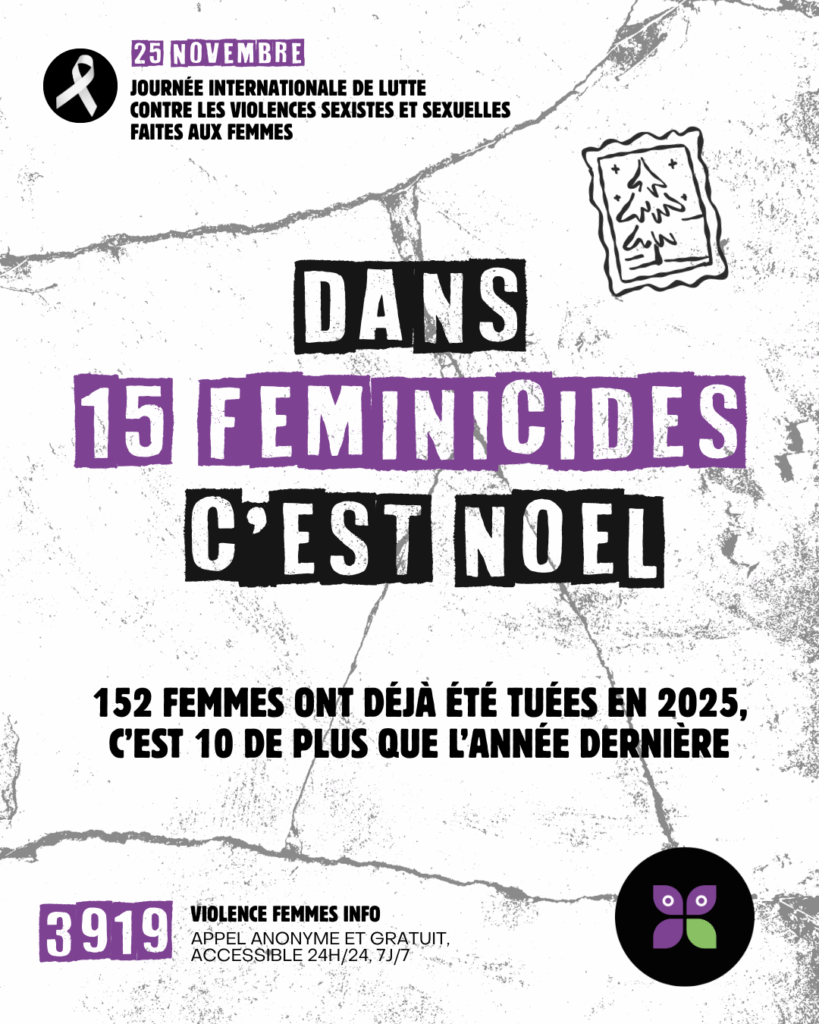 Dans 5 féminicides, c'est Noël