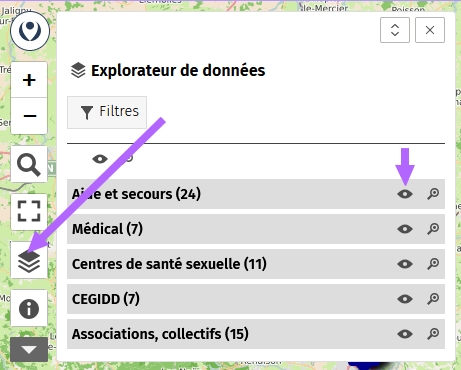 capture d'écran du fonctionnementd es calques